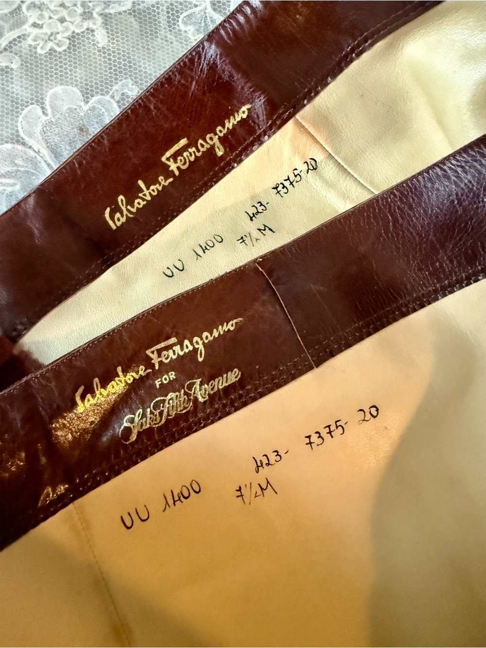 Vint Rare Ferragamo 7.5 Knee High Leather Riding Boots VINTAGE Saks 5th Collab - Picture 3 of 14